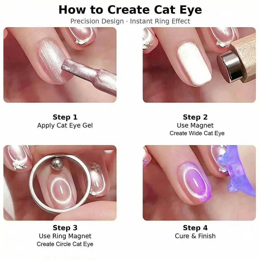 Cat Eye Hollow Ring Magnet | DIY Nail Art Manicure Tool Nail Art Magnet QXL
