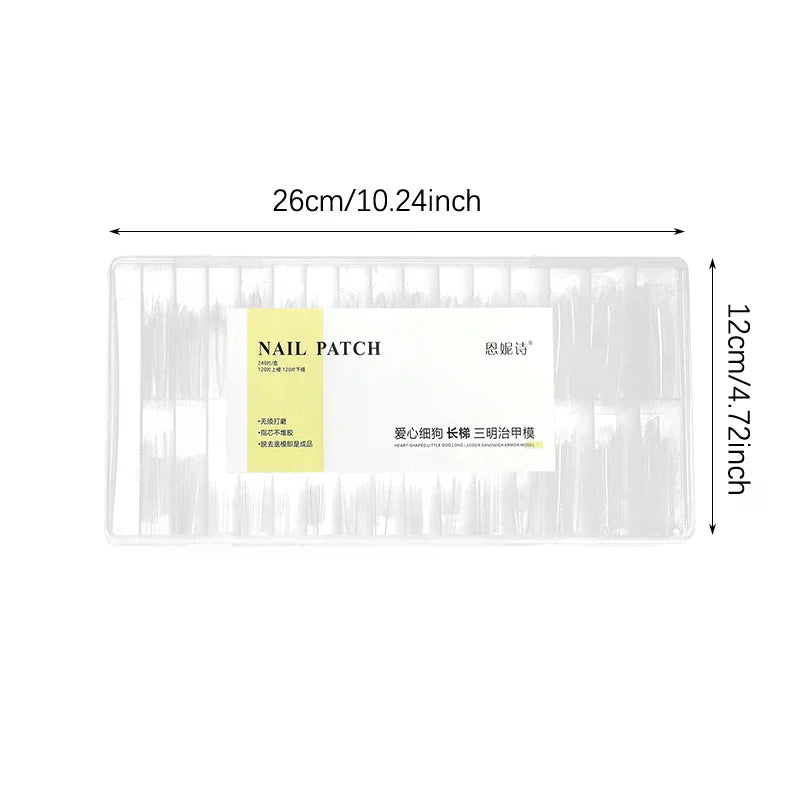 240-Pc Reusable Dual Nail Forms | Coffin & Almond Extensions Nail Extension Forms QXL