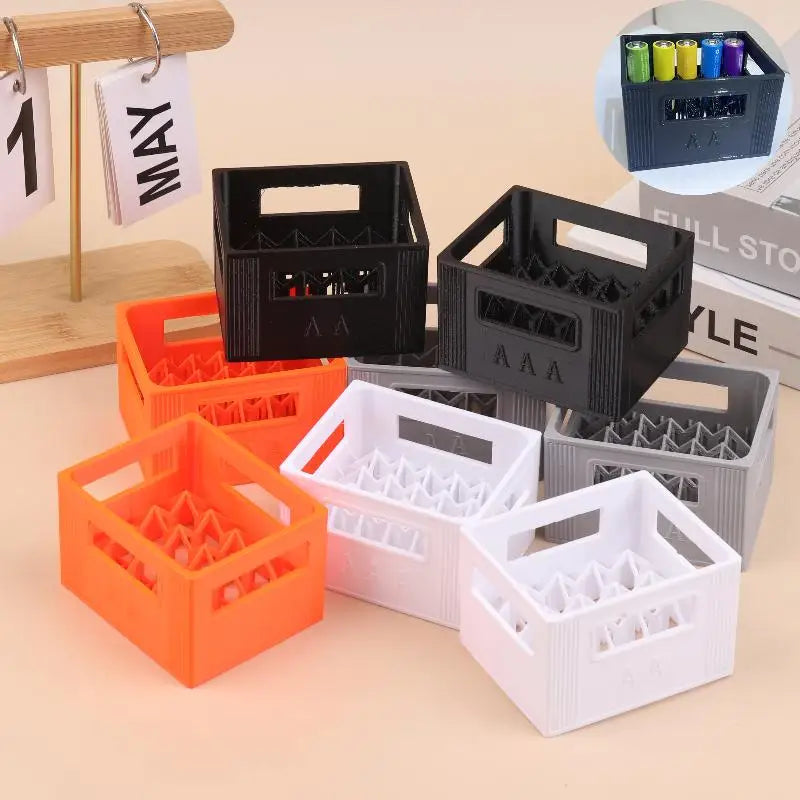 3D Beer Crate Battery Storage Box | AA AAA Stackable Organizer Battery Storage Box QXL