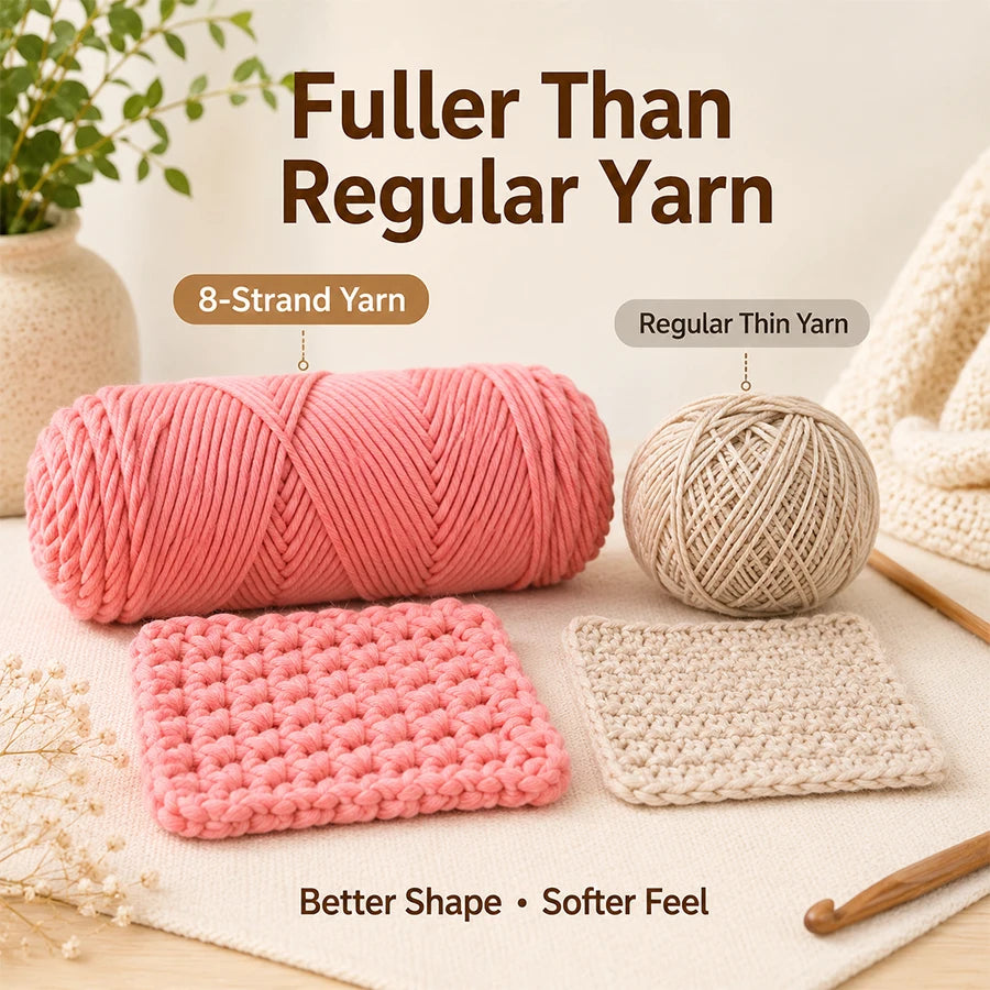 8-Ply Milk Cotton Yarn | Soft Knitting & Crochet Thread Knitting Crochet Yarn QXL