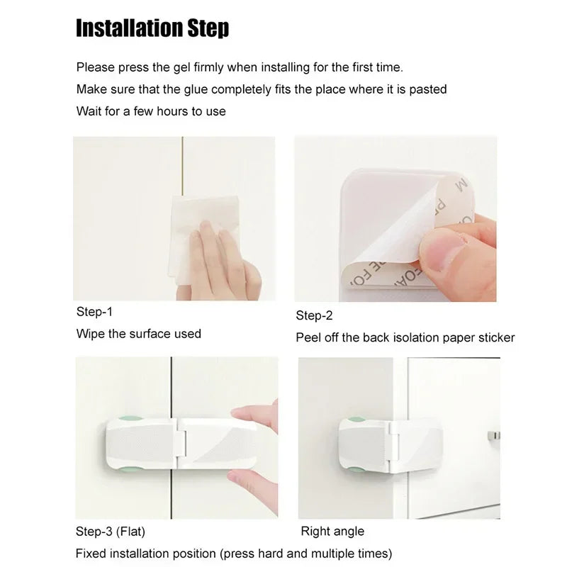 Baby Cabinet & Drawer Safety Locks – Right Angle Plastic Buckle Baby Safety Lock QXL