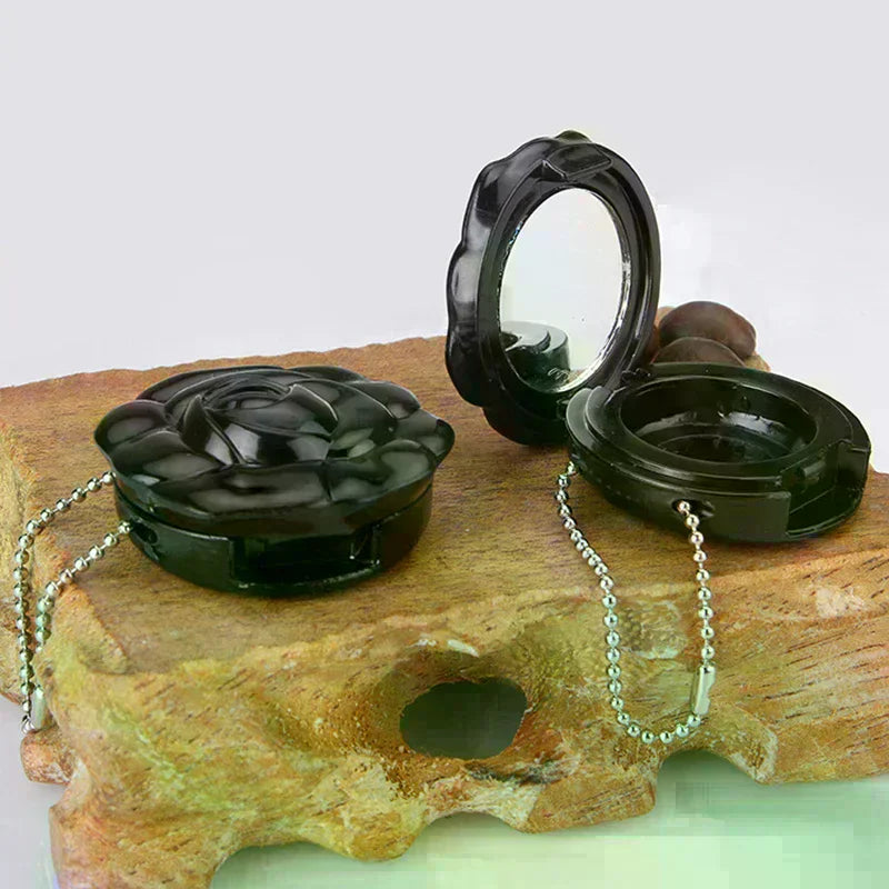 Rose Flower Refillable Makeup Container & Mirror Keychain Refillable Makeup Case QXL