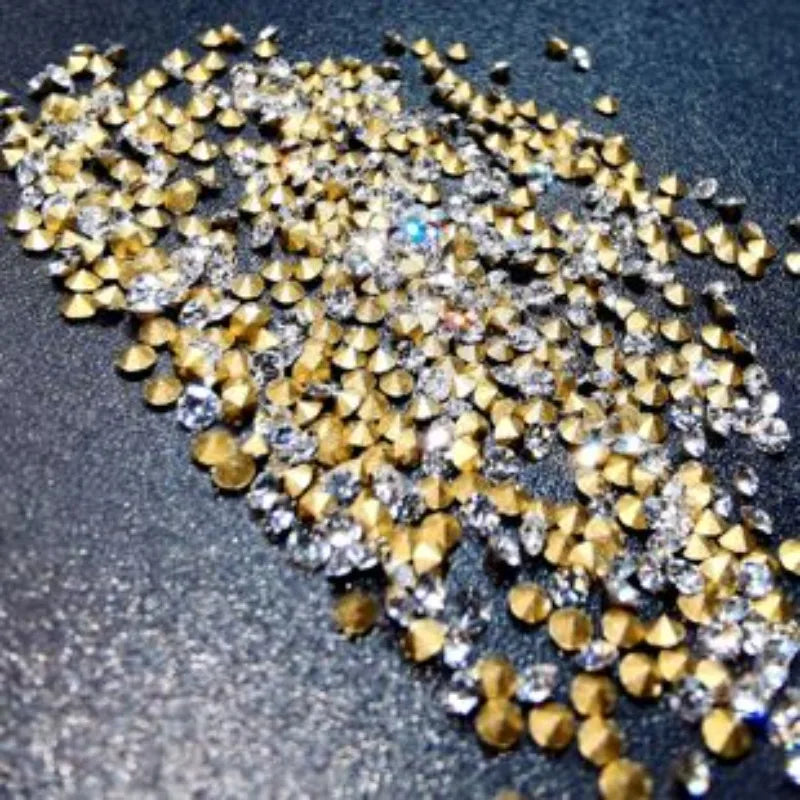 Multi-Size Flat-Back Crystal Nail Rhinestones | Clear Diamond Gems Nail Art Rhinestones QXL