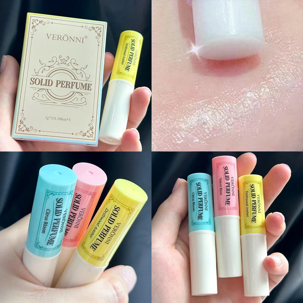 3-Pack Solid Perfume Sticks | Floral Fragrance Balm Solid Perfume Balm QXL