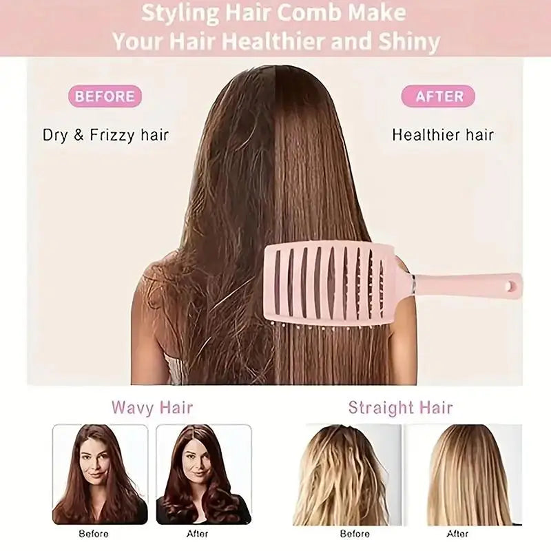 Curly Hair Styling Comb | Anti-Frizz & Volume Brush Hair Styling Comb QXL