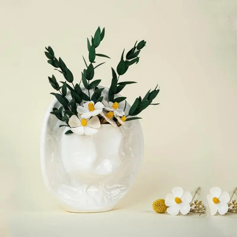 Handmade Ceramic Hat-Shaped Vase | Nordic Porcelain Decor Decorative Ceramic Vase QXL