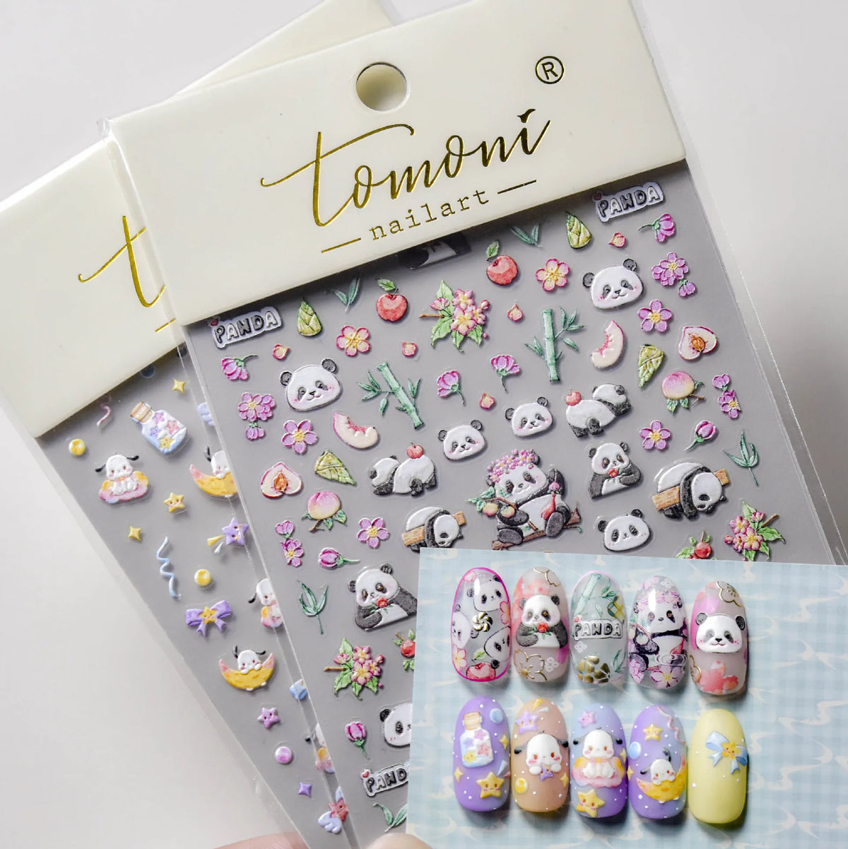 5D Chinese Style Nail Stickers – Panda, Floral & Fruit Art Nail Art Stickers QXL