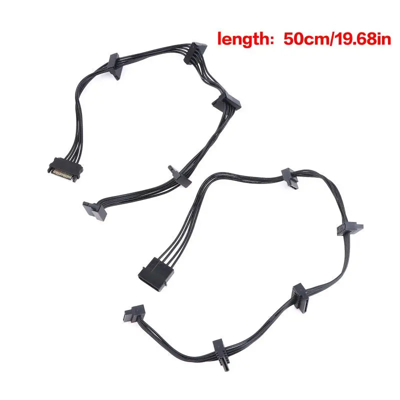SATA Power Splitter Cable 1-to-5 | 15-Pin HDD Expansion SATA Power Splitter Cable QXL