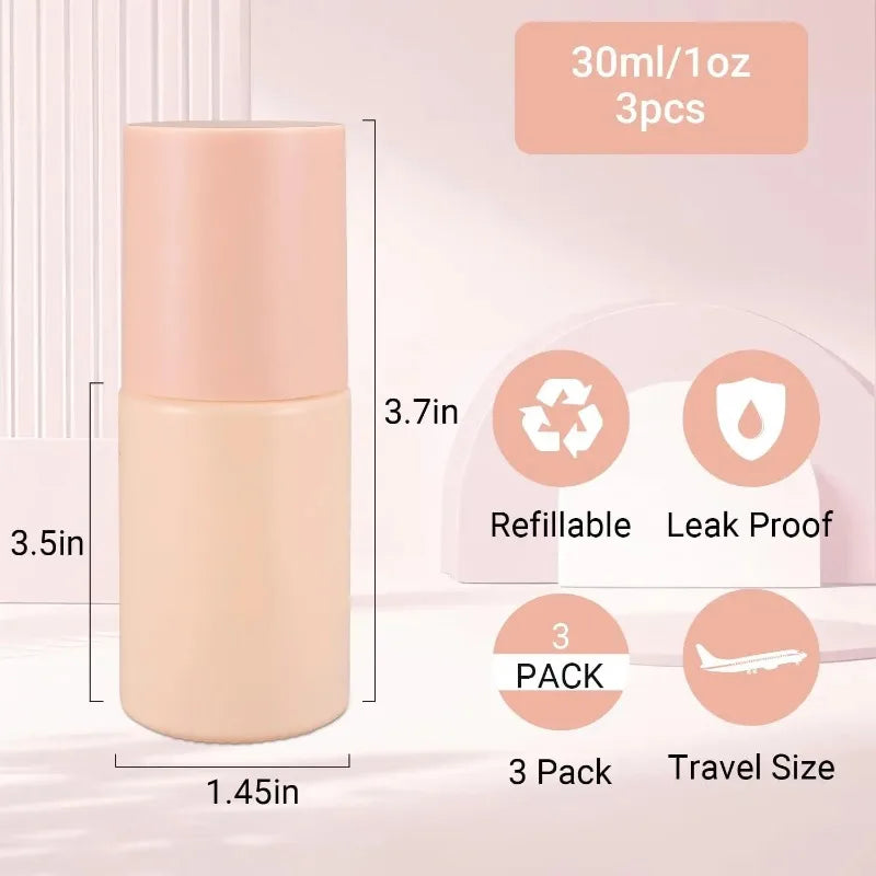 30ml Glass Pump Bottle | Refillable 1oz Travel Container Glass Pump Bottle QXL