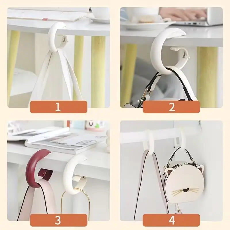 No-Drill Table Edge Hook | Portable Clip-On Bag Hanger Table Edge Hook QXL