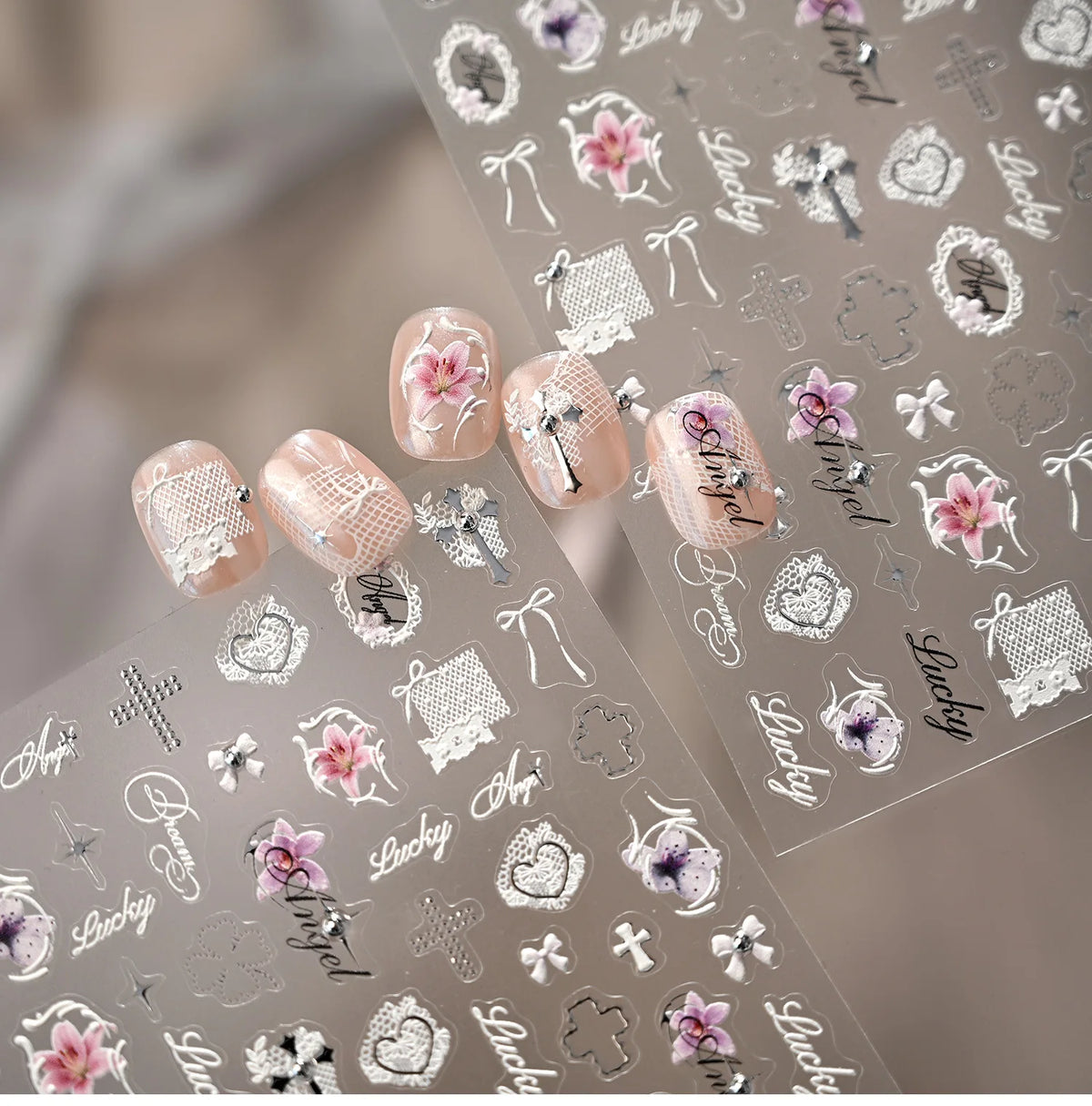 5D Embossed Nail Art Stickers | Cute Cat Kawaii Decals Nail Art Stickers QXL