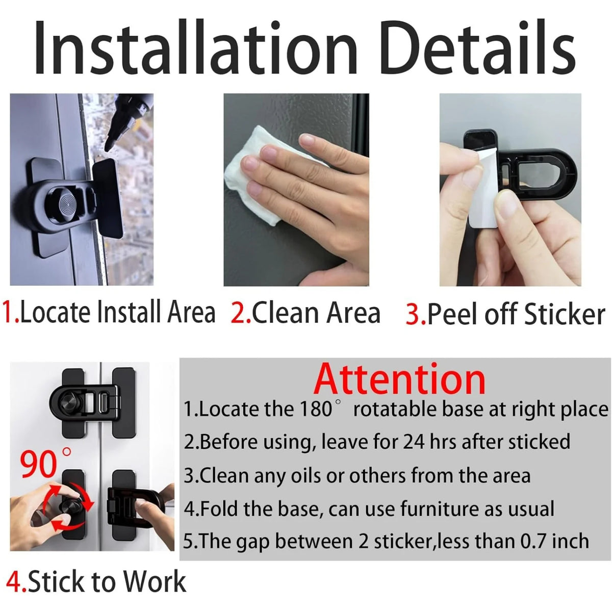 Child Safety Lock for Fridge, Oven & Freezer – No Drill Child Safety Lock QXL