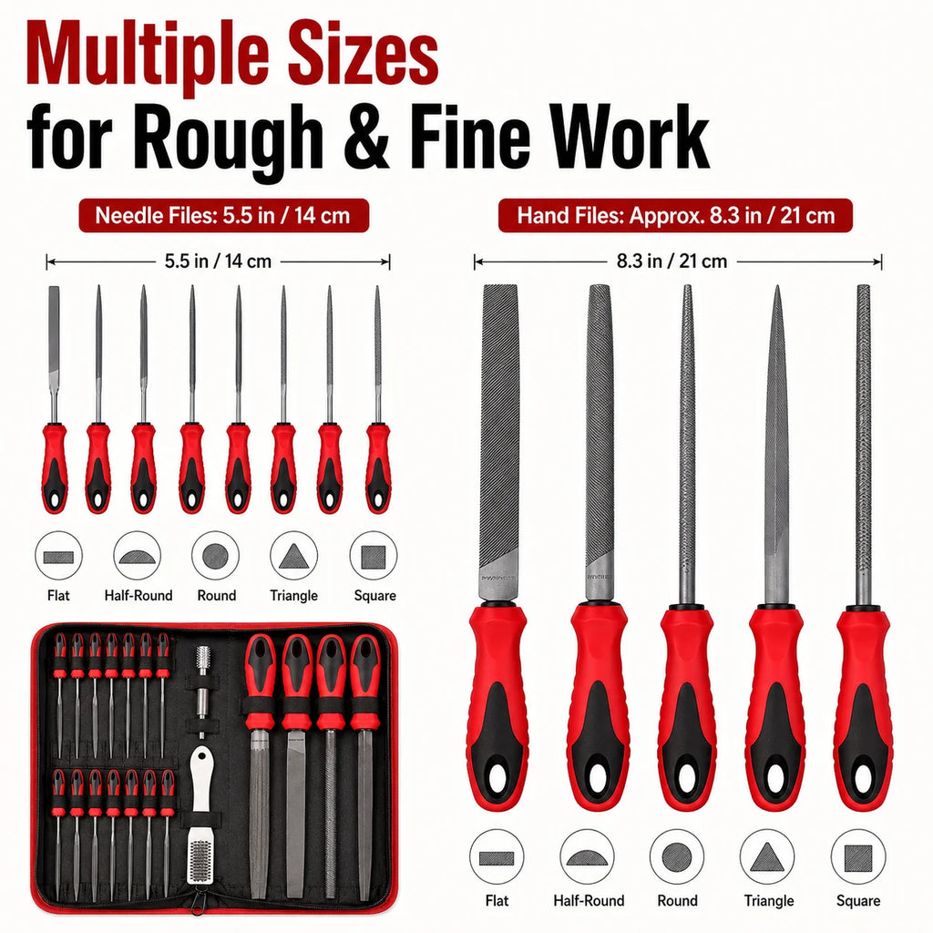 13-Pc Needle File Set | Alloy Steel Deburring & Engraving Kit Needle File Set QXL