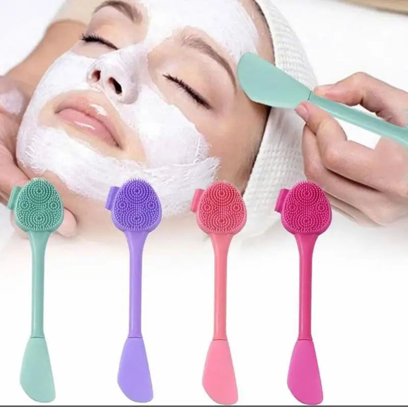 2-in-1 Silicone Facial Cleansing Brush & Mask Spatula Facial Cleansing Brush QXL