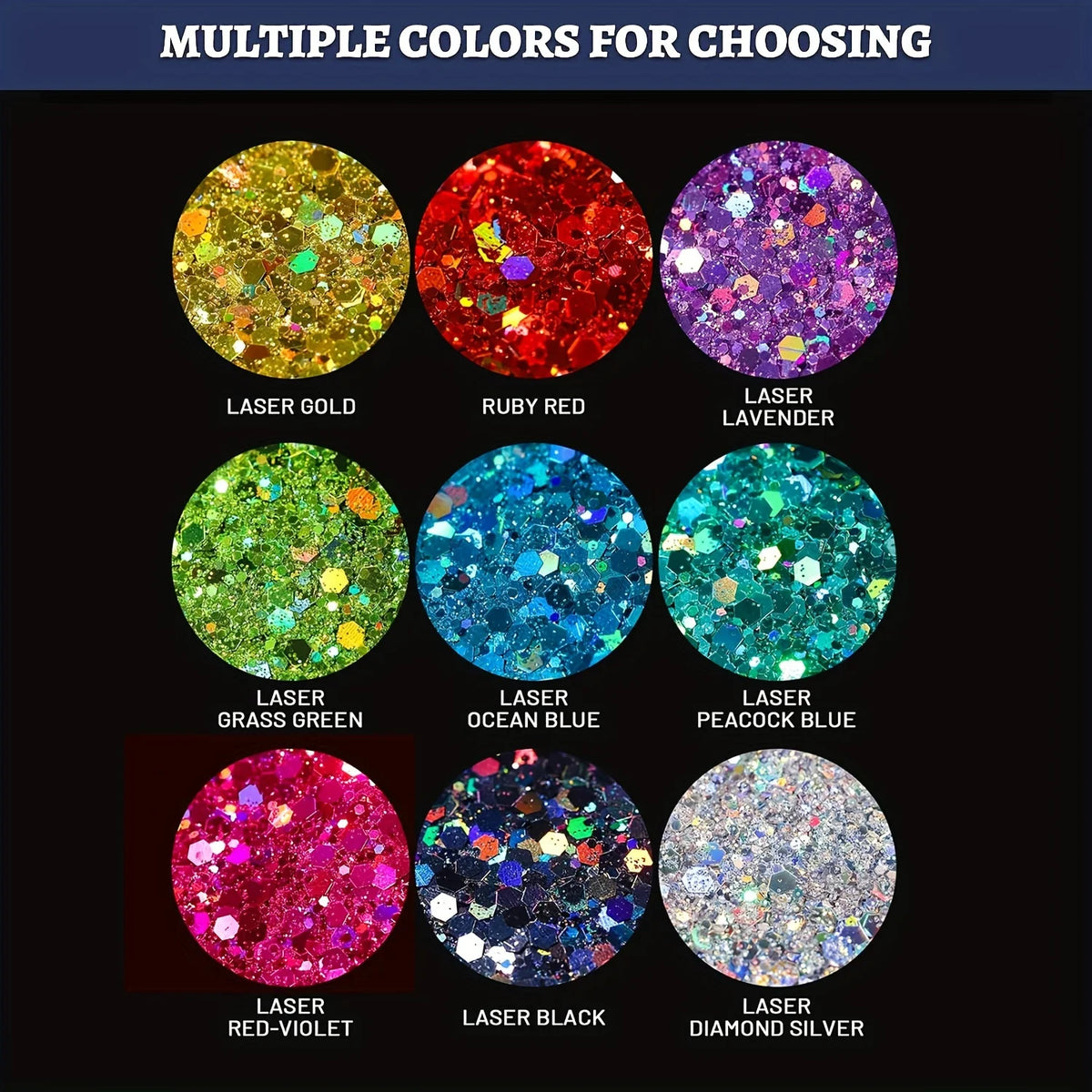 Holographic Chunky Glitter Sequins 50g | Mixed Laser Sparkle Flakes Body Glitter Sequins QXL