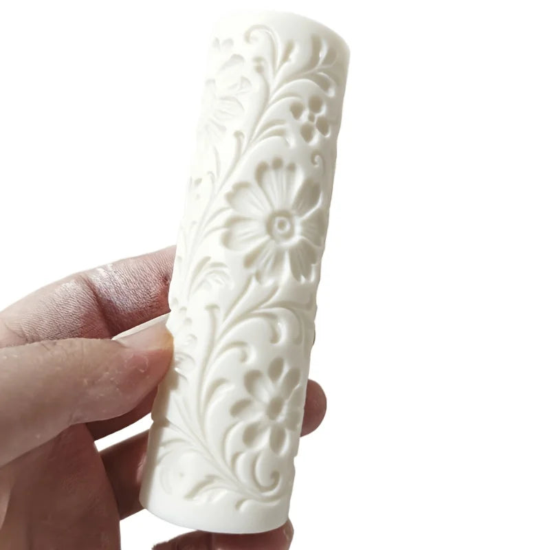 Victorian Daisy Vine Clay Roller | Floral Texture Craft Tool Clay Texture Roller QXL WHITE