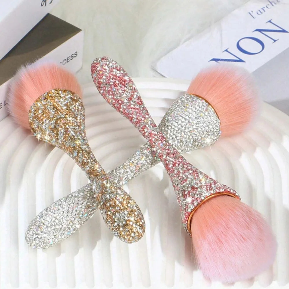 Rhinestone Foundation Brush – Flat Arched Powder Makeup Tool Foundation Makeup Brush QXL