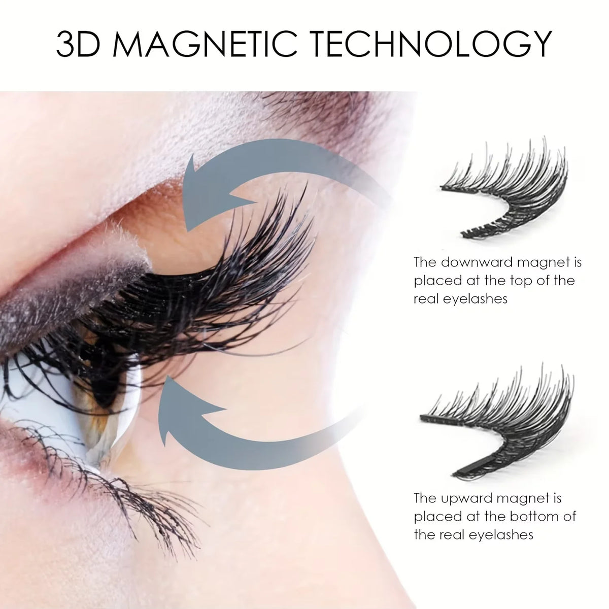 8-Piece 3D Magnetic Eyelashes Kit | Natural False Lashes Magnetic False Lashes QXL