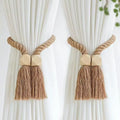 2-Pack Magnetic Wooden Tassel Curtain Holdbacks | Home Decor Curtain Holdbacks QXL A4