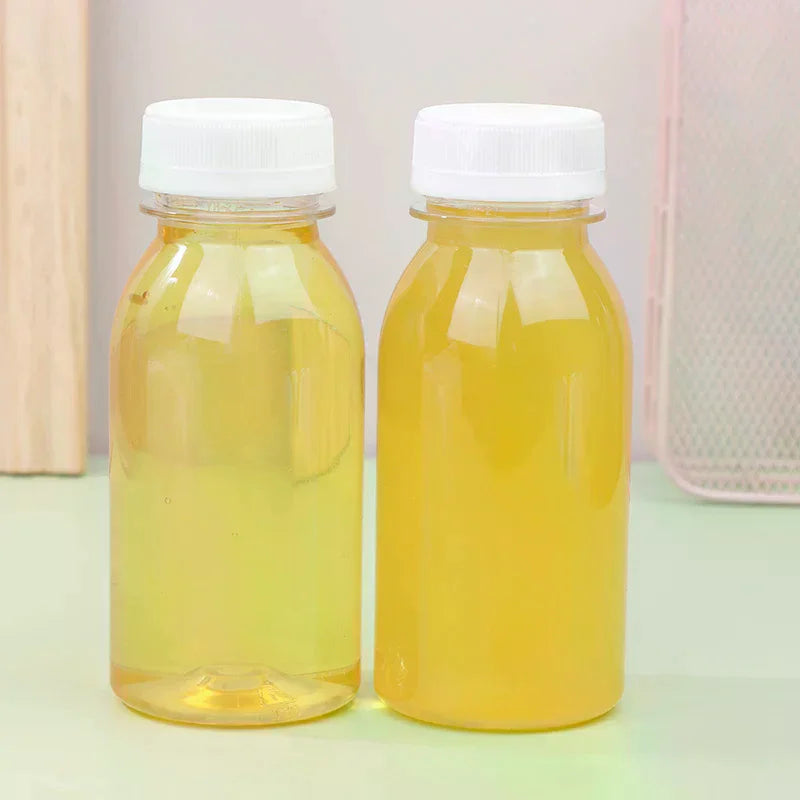 6-Pack 200ml Clear PET Plastic Bottles with Lids | Kids & Café Plastic Drink Bottles QXL Default Title
