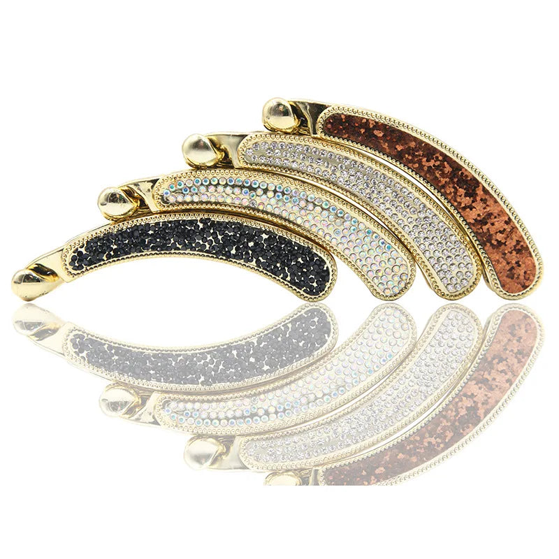 Crystal Rhinestone Banana Hair Clip | Women's Claw Barrette Hair Claw Clip QXL