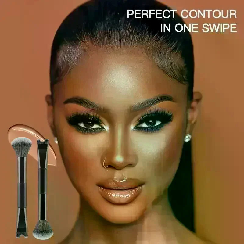 U-Shaped Dual Head Nose Contour Brush Set – Sculpting Tool Nose Contour Brush QXL