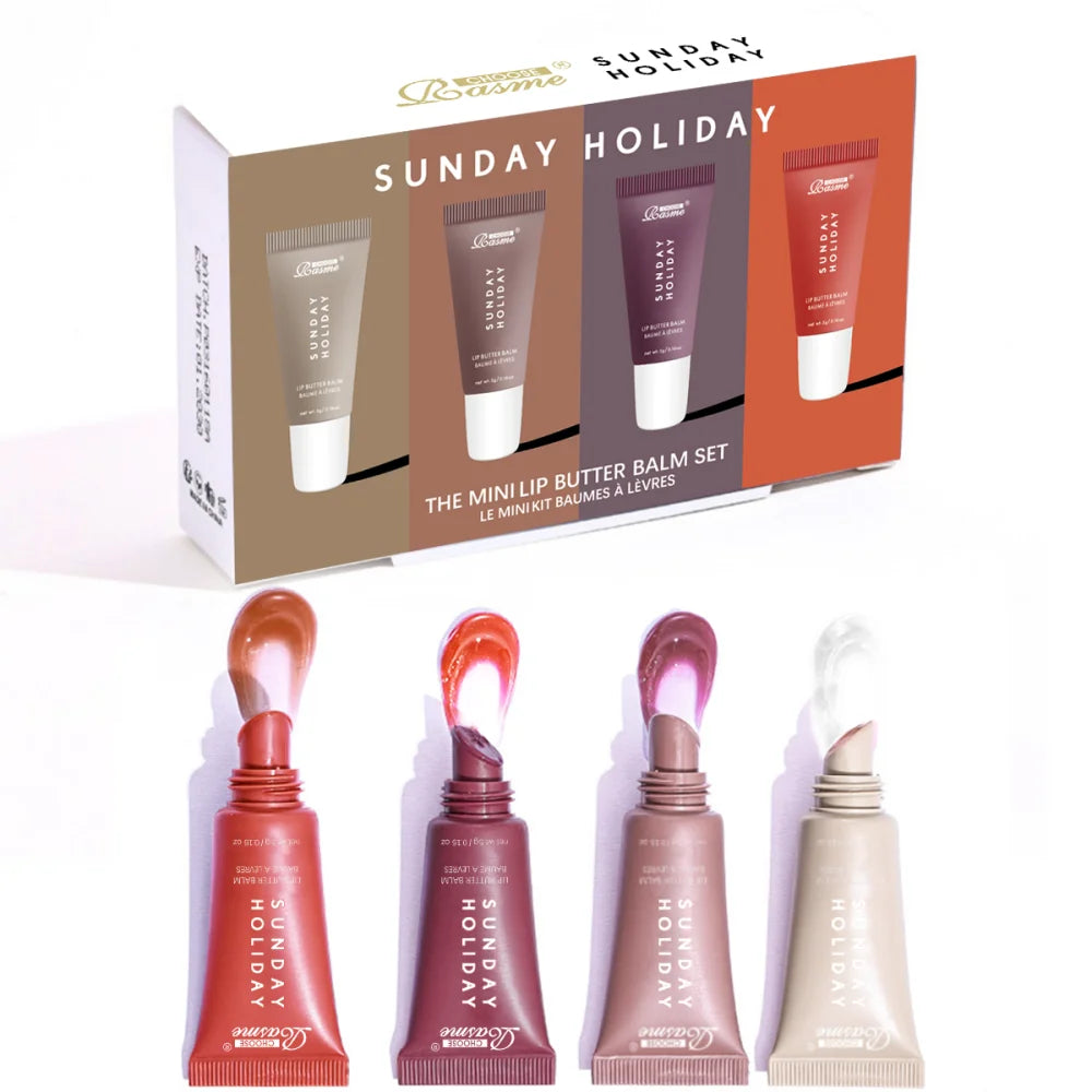 CHOOSE RASME Vanilla Beige Lip Balm & Gloss Set – 4 Shades Lip Gloss Set QXL 2-P0316B
