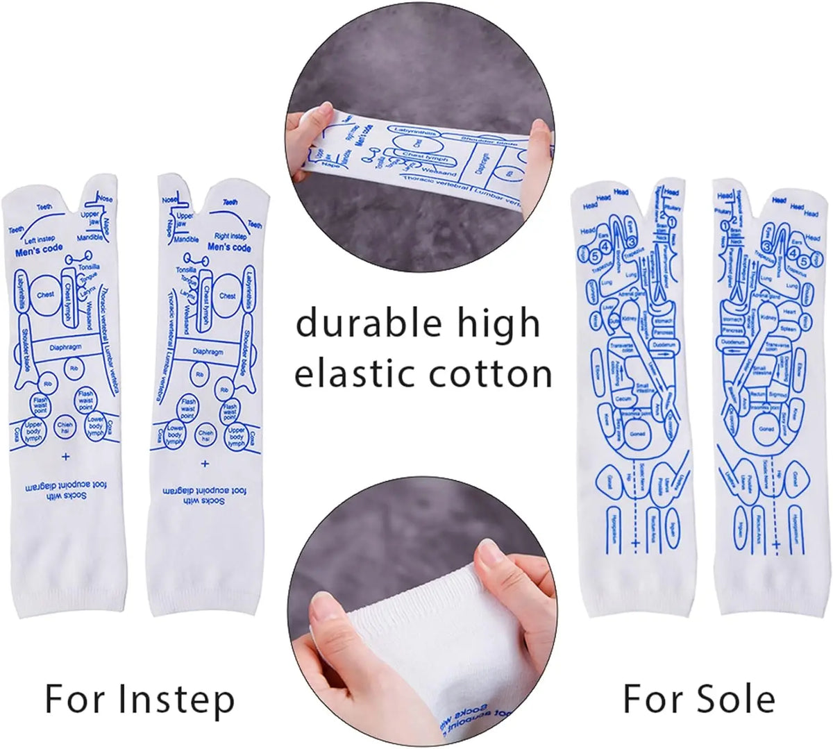 Reflexology Socks & Acupressure Massage Tool Set for Men Foot Massage Set QXL