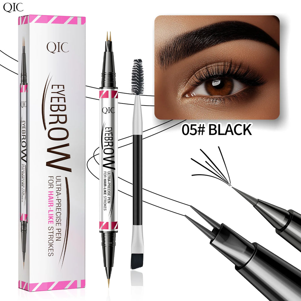 2-in-1 Dual-Tip Eyebrow Pencil & Liquid Liner | Waterproof Eyebrow Pencil QXL 5 black