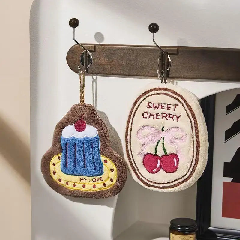 Absorbent Wall-Hanging Hand Towel | Embroidered Kitchen & Bath Hanging Hand Towel QXL