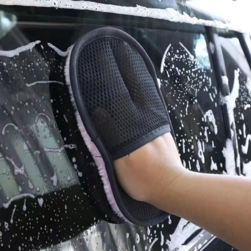 Ultra-Soft Microfiber Car Cleaning Gloves | Auto Detailing Car Wash Gloves QXL