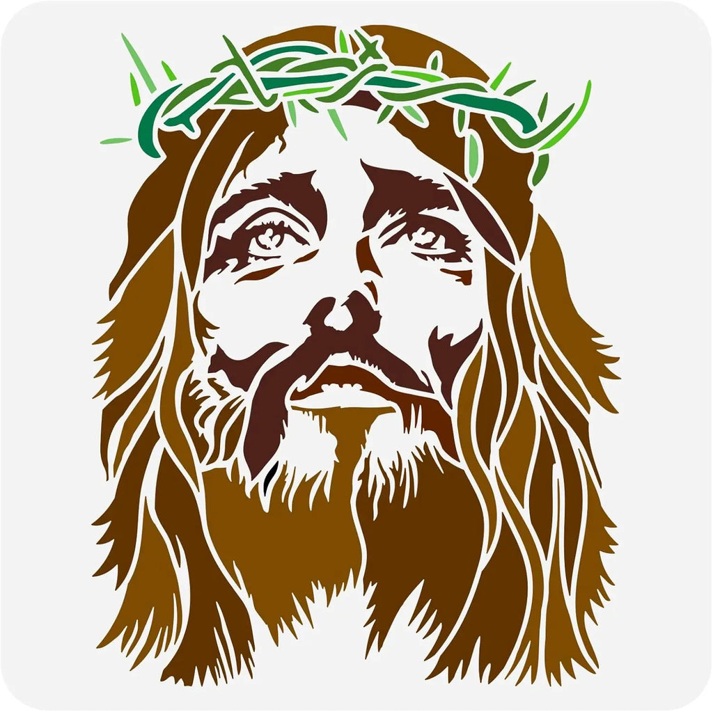 Christ Crown of Thorns Reusable Stencil 11.8" | Religious DIY Craft Painting Stencil QXL AECH04-14257