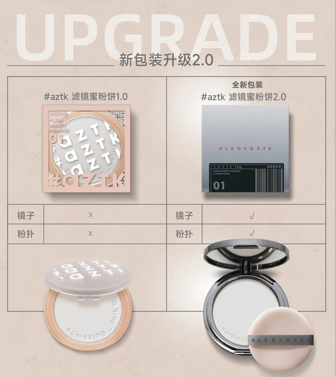 AZTK Filter Beauty Powder – Oil Control Matte Finish Makeup Face Setting Powder QXL