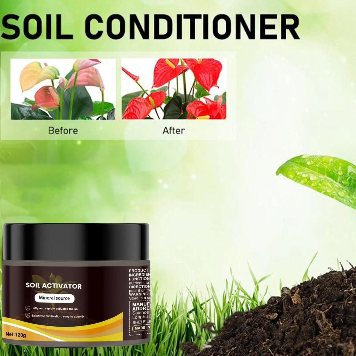 Soil Activator & Conditioner | Boost Fertility & Root Growth Soil Conditioner QXL