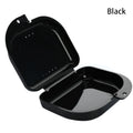 Snap-Lock Denture Case with Vent Holes | Retainer Storage Box Denture Storage Case QXL Black