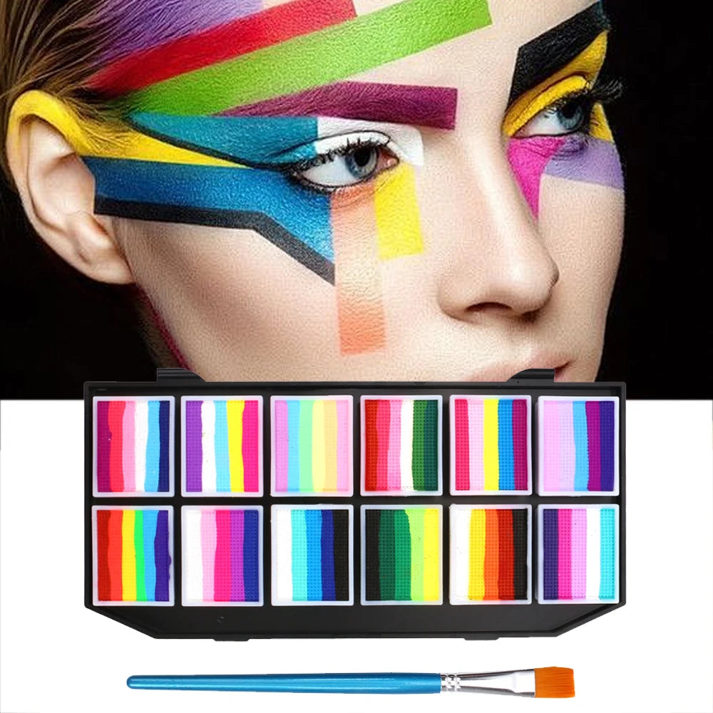 VERONNI 12-Colour Water-Soluble Face & Body Paint Palette Face & Body Paint QXL