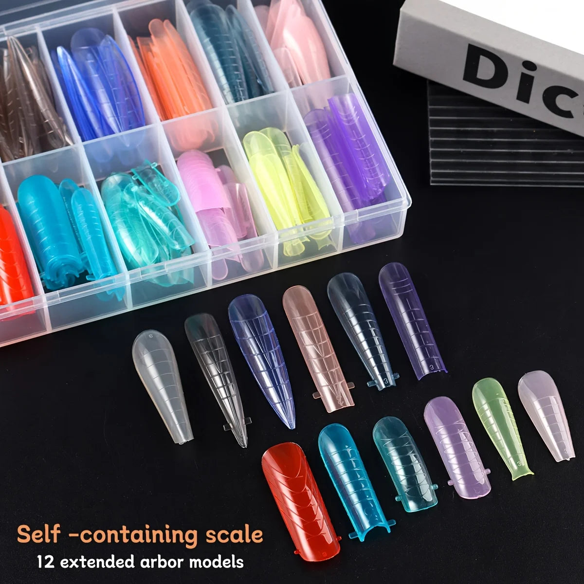 144-Pc Reusable Nail Dual Forms | Colorful Extension Mold Kit Nail Extension Molds QXL