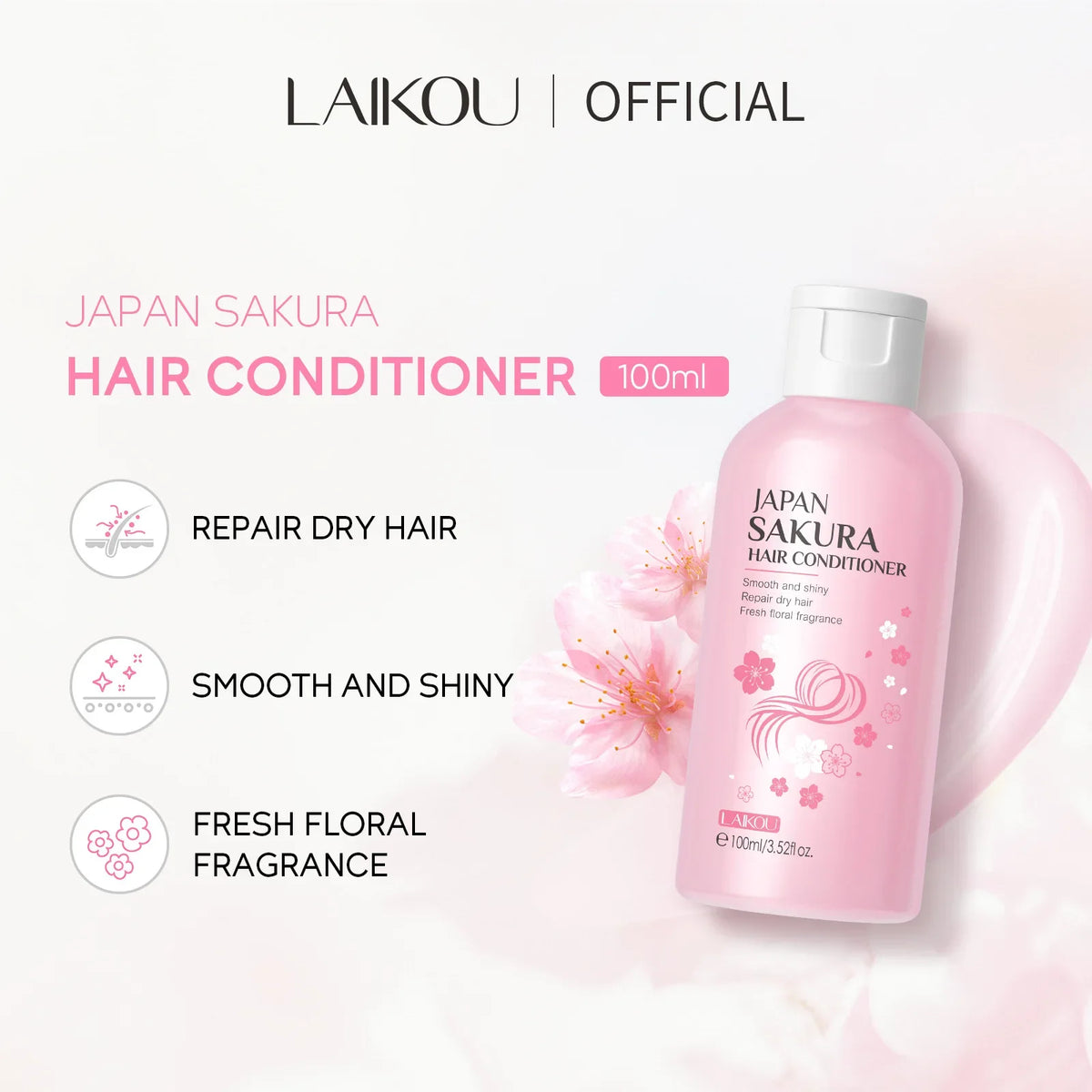 LAIKOU Japan Sakura Shampoo & Conditioner | Repair & Nourish Shampoo & Conditioner QXL
