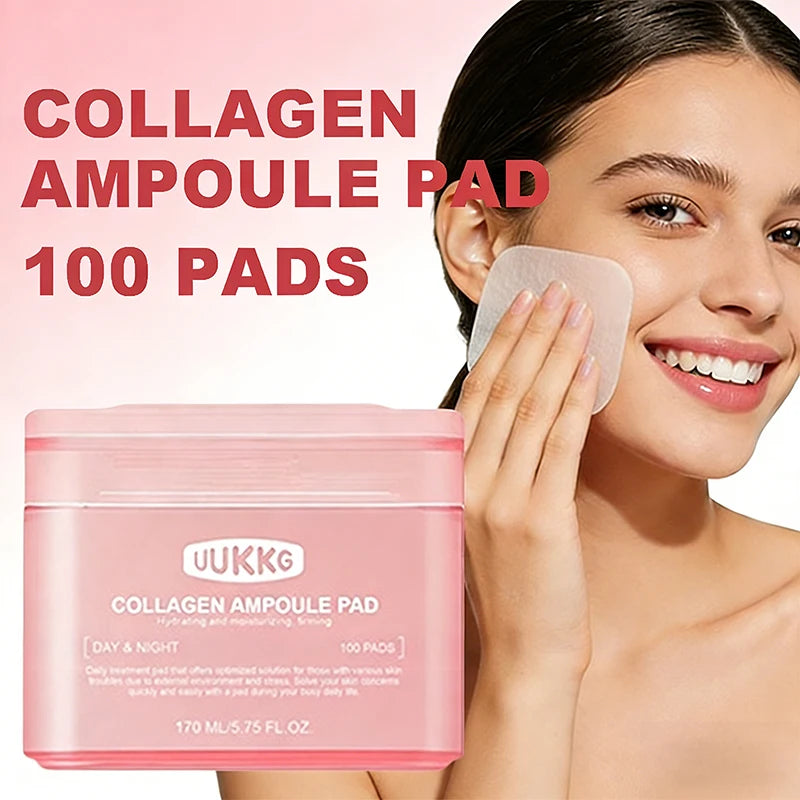 100-Pack Collagen Makeup Remover Pads – Hydrating Daily Cleanse Makeup Remover Pads QXL
