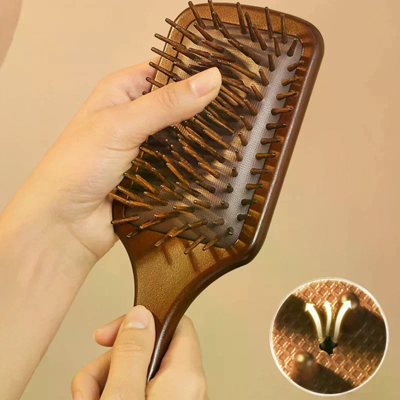 Sandalwood Hair Brush with Cleaning Brush | All Hair Types Sandalwood Hair Brush QXL