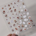 5D Kawaii Cartoon Nail Art Stickers | Checkered Floral Decals Nail Art Stickers QXL 1pcs to3346