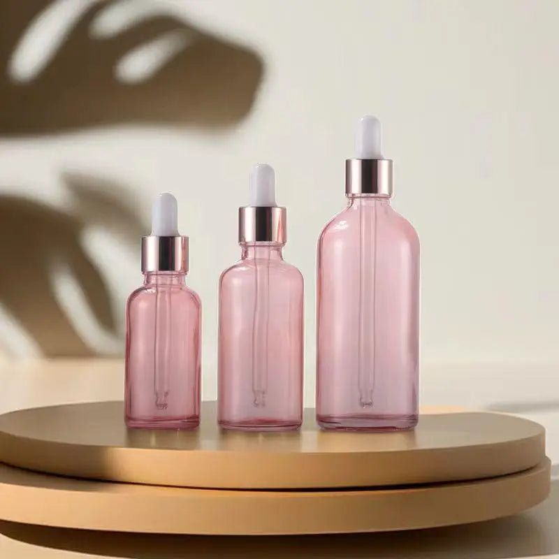 Glass Dropper Bottles 5–100ml Rose Gold Lid | Essential Oil Glass Dropper Bottle QXL