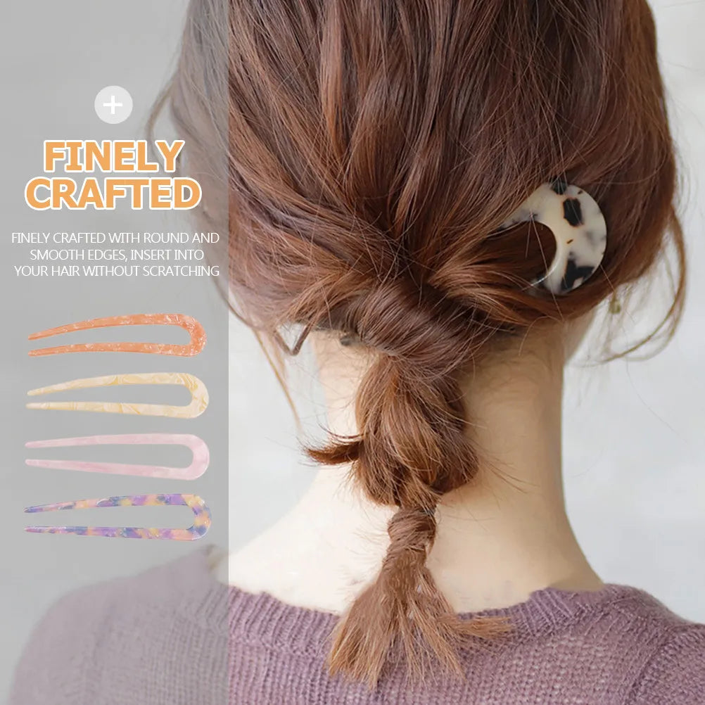 8-Pack Han Style U-Shape Hair Sticks for Buns & Updos U-Shape Hair Sticks QXL Default Title