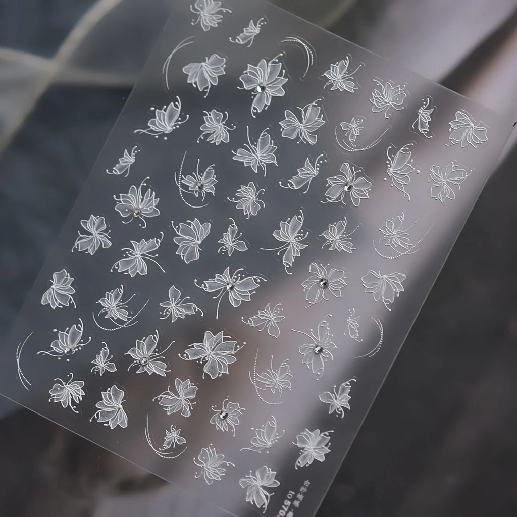 5D Butterfly Rhinestone Nail Stickers – Ballet Style Decals Nail Art Stickers QXL