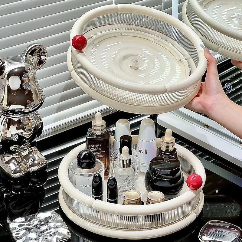 360° Rotating Makeup Organizer | Large Skincare Vanity Caddy Rotating Vanity Organizer QXL