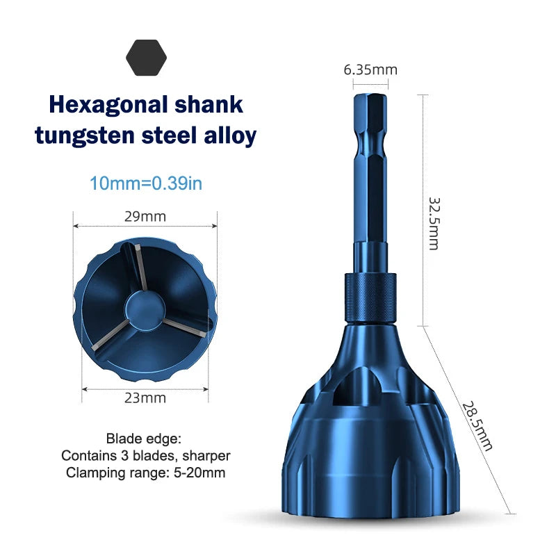 External Chamfer Deburring Tool | Alloy Burr Remover 5–20mm Deburring Hand Tool QXL