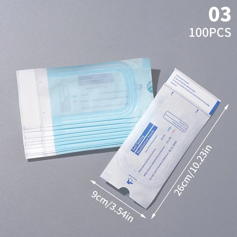 100-Pack Self-Sealing Sterilization Pouches | 4 Sizes Sterilization Pouches QXL 90x260CM