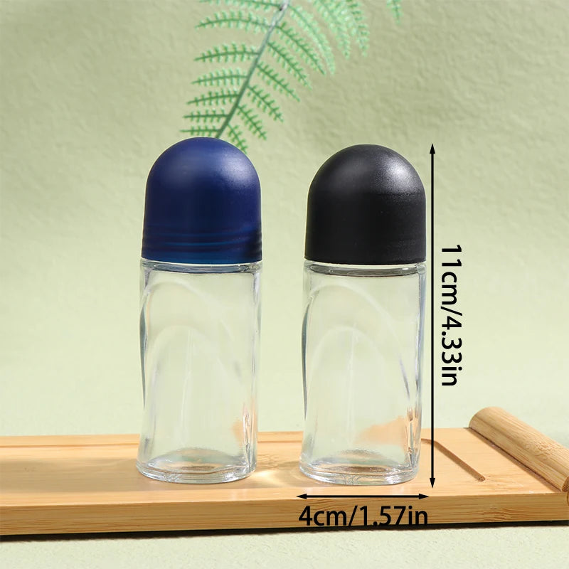50ml Clear Glass Roll-On Bottle | Perfume & Essential Oil Glass Roller Bottle QXL