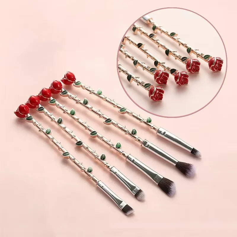 8-Pc Kawaii Pink Makeup Brush Set with Anime Velvet Pouch Makeup Brush Set QXL