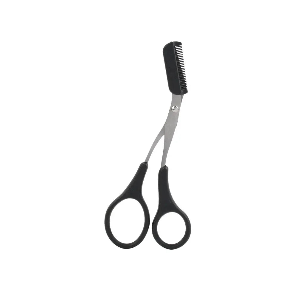 Eyebrow Scissors with Comb | Stainless Steel Safe Trimmer Eyebrow Trimmer Scissors QXL M27 Black